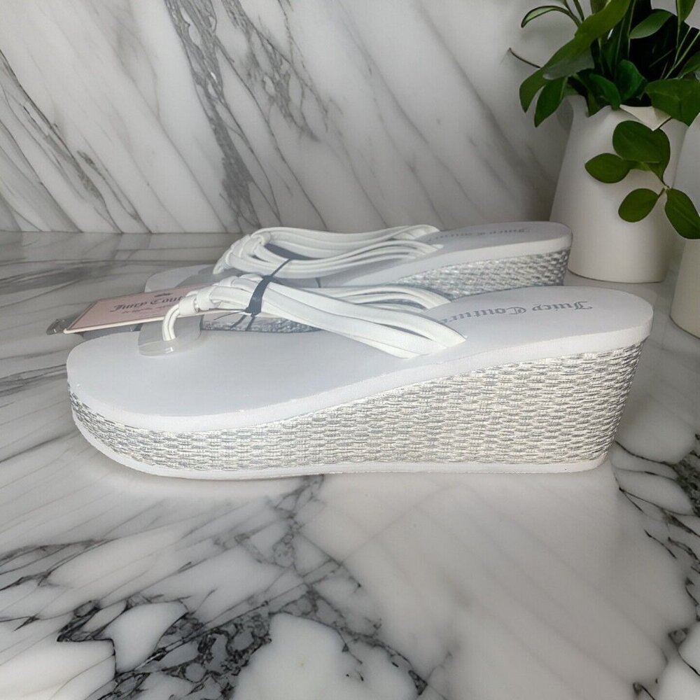 Juicy Couture White Sandals Wedges Size M (7-8)